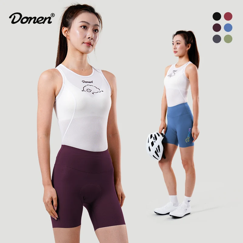 

DONEN Women Cycling Shorts Summer High Elastic Breathable Shock Absorption Women MTB Road Bike Pants
