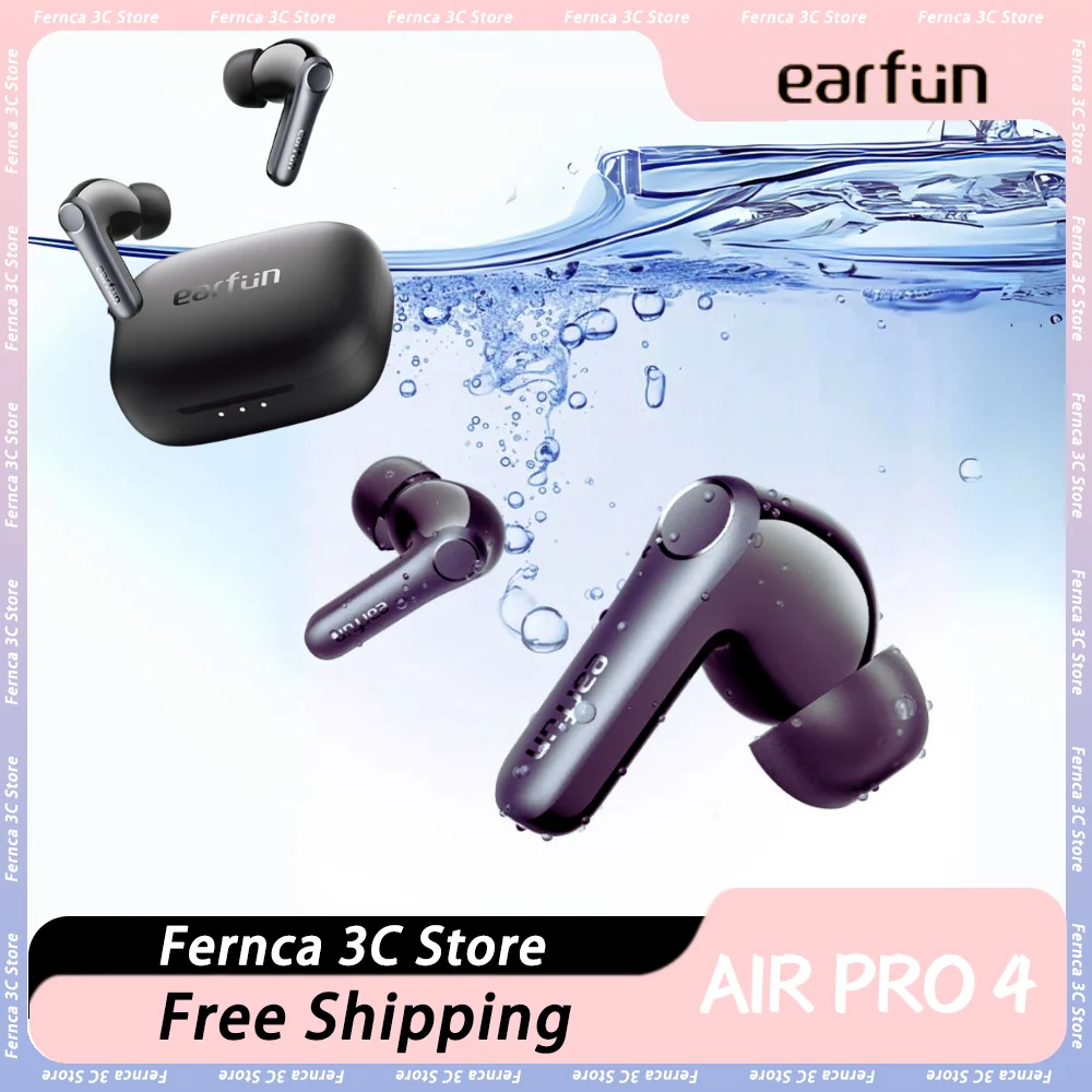 

EarFun Air Pro 4 Wireless Earphone Active Noise Reduction HI-FI Bluetooth 5.4 Earphone E-sports IPX5 Earbud Custom Gamer Gift