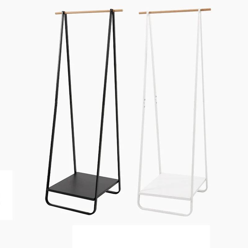 Korean minimalist modern floor hanger bedroom storage clothes hanger luxury metal hanger coat rack tail list