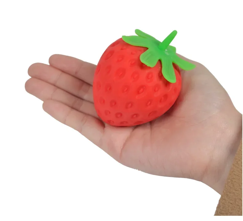 1 pièce de balle anti-Stress à presser la fraise, Simulation musicale, balle anti-Stress, balle de fruits, jouet pour enfants