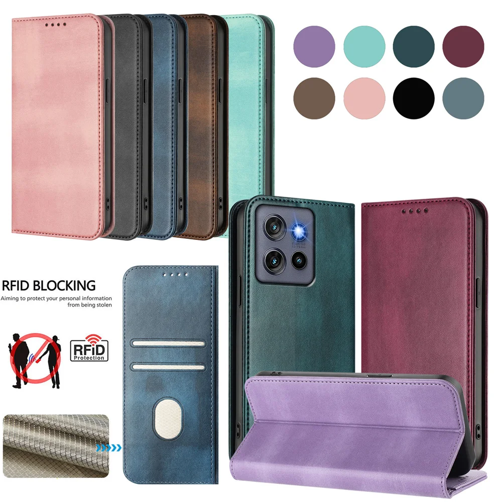 حافظة جلدية مغناطيسية لهاتف موتورولا موتو إيدج 70 60 50 40 30 برو فيوجن الترا نيو حافظة محفظة فاخرة غطاء هاتف كوكه #3