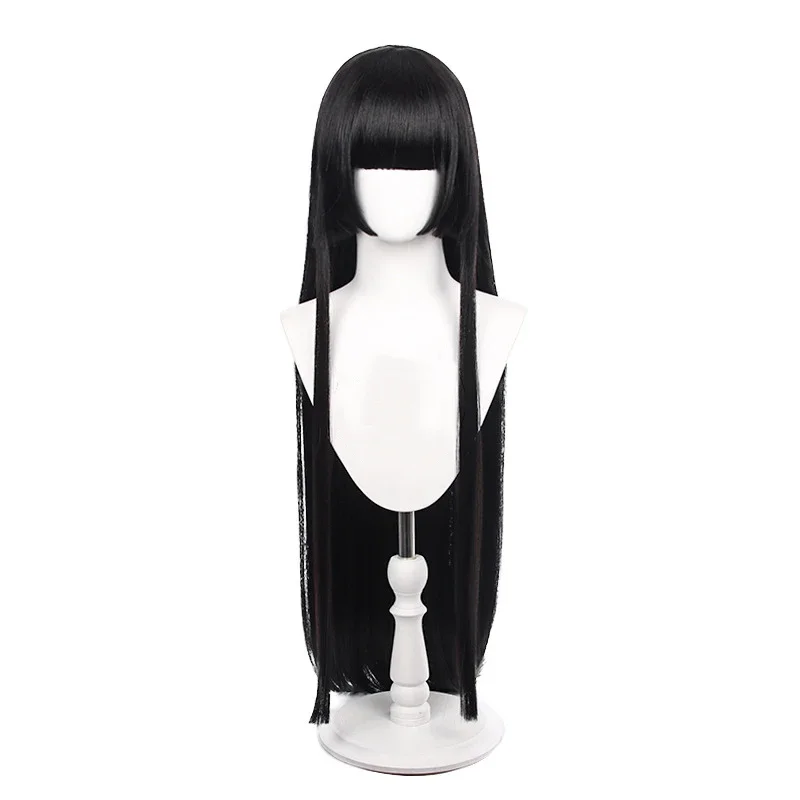 Kakegurui Yumeko Jabami คอสเพลย์วิกผมยาวสีดําตรงความร้อนทนผมสังเคราะห์คอสเพลย์วิกผมอะนิเมะวิกผม