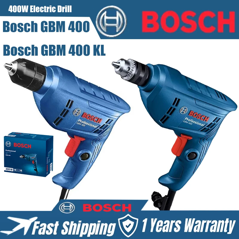 New Bosch GBM400 Electric Drill Screwdriver 400W Motor Adjustable Speed  Rotary Drill Strong Power Drilling Tool For Wood Metal