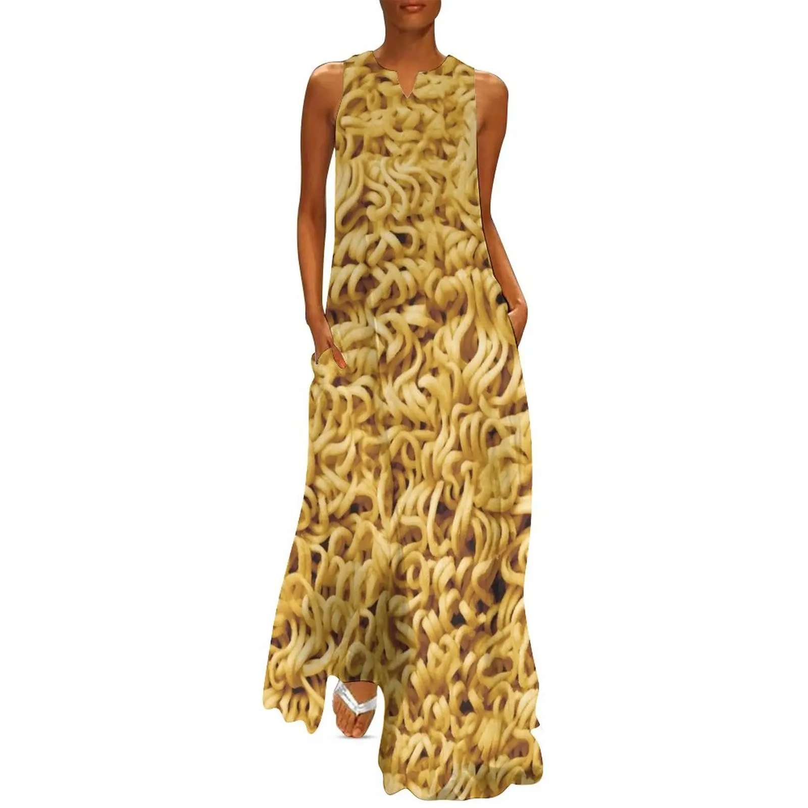 Seamless Ramen Noodle Pattern Long Dress clothing women summer 2025 women dresses prom dresses