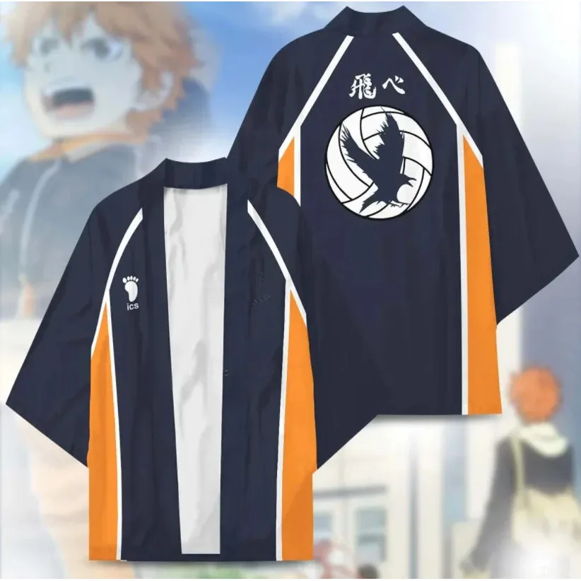 الكرة الطائرة الشباب أنيمي خمسة مخلب ريشة كيمونو 3D الطباعة سترة أعلى #2