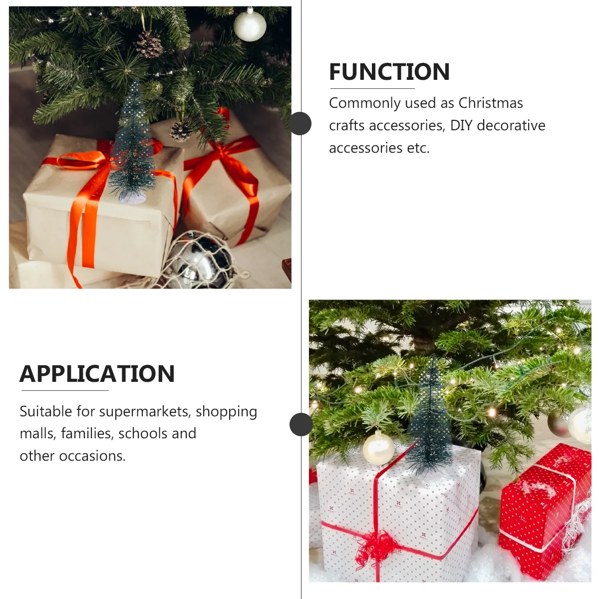 

1Set Mini Xmas Tree Decorations 4Cm Desktop Pine Tree Tabletop Ornaments Christmas Holiday Party Home Decoration Supplies