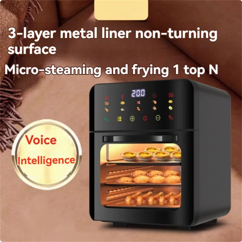 Small Household Large Capacity Three-layer Air Fryer Oven All-in-one Machine New Upgraded Voice Intelligent Oven