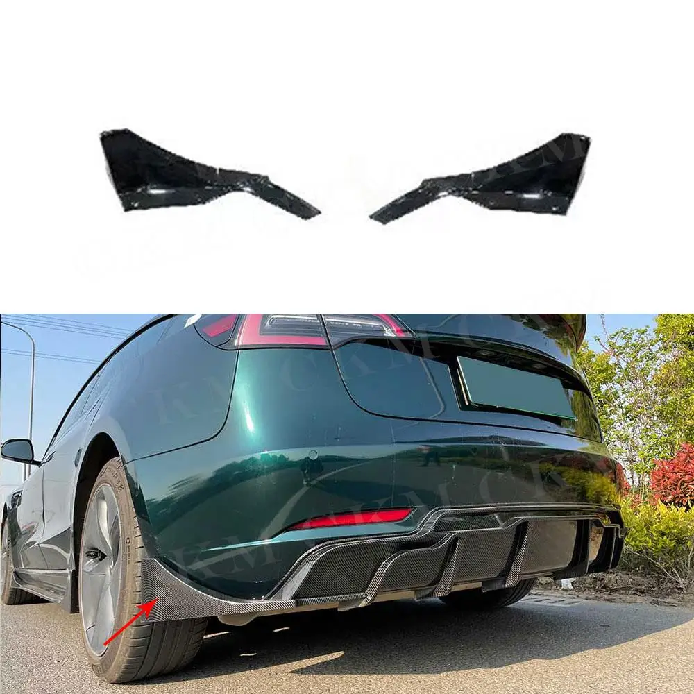 

Gloss Black Rear Bumper Lip Splitter Flaps For Tesla Model 3 Rear Bumper Lip Diffuser Splitters Spoiler