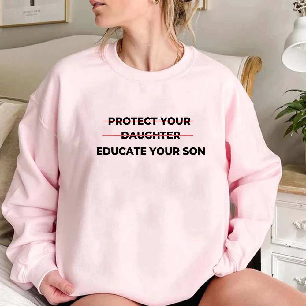 Feminist Sweatshirt Educate Your Son Hoodies Women Empowerment Human Rights Sweatshirts Ruth Bader Ginsburg Hoodie Female Tops