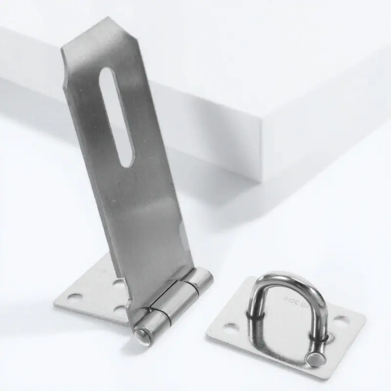 

Stainless Steel Hasp Latch Heavy Duty Door Lock for Cabinets Sheds Garage Doors Gates Barns Outdoor Indoor Secure Easy Install