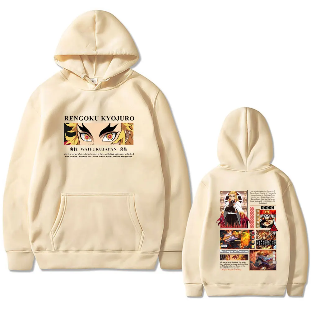 

Best Famous Anime Demon Slayer Rengoku Kyoujurou Hoodie Men Women Clothing Fashion Cartoon Lovers Hoodies Male Vintage Tracksuit