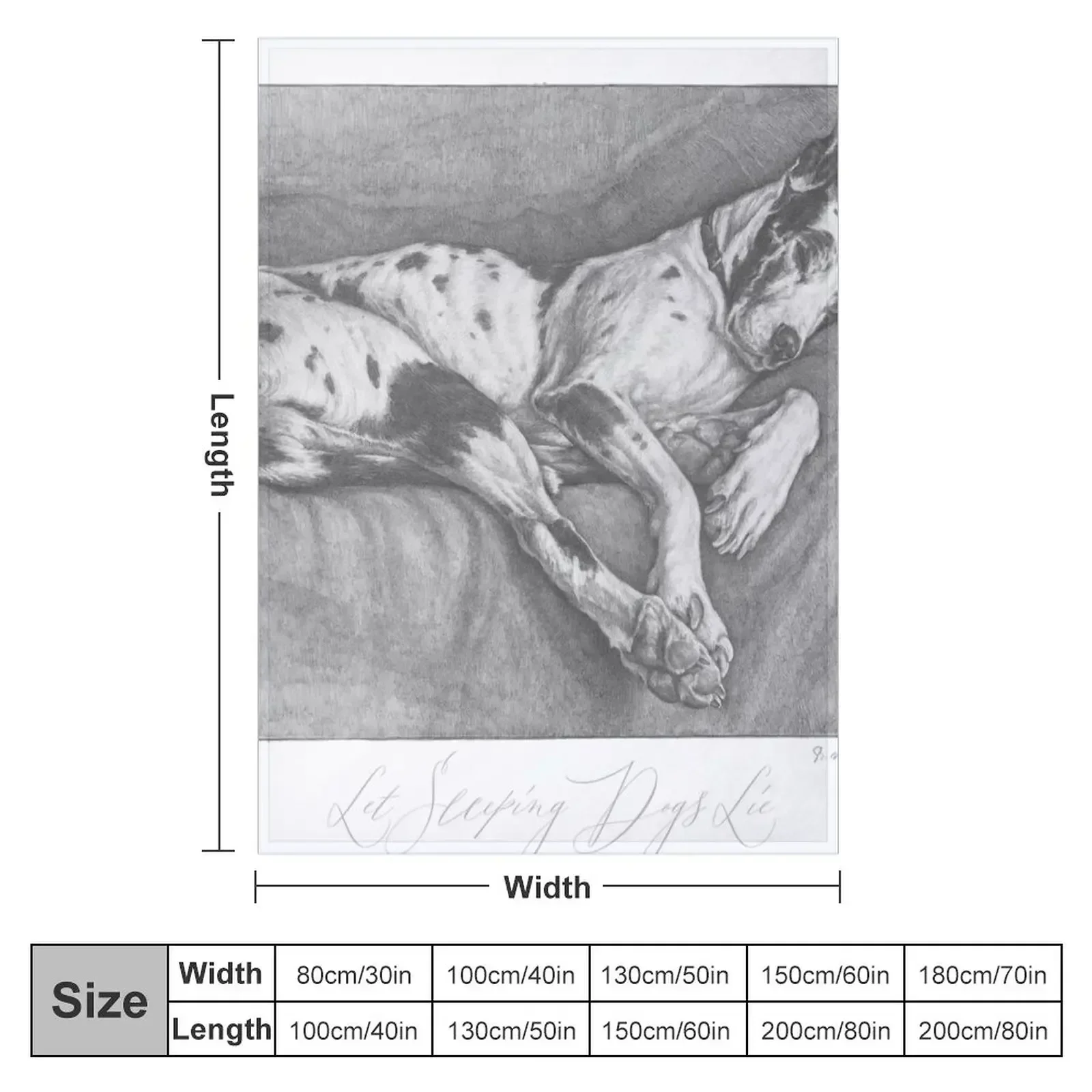 Great Dane pencil drawing circa 1930 Throw Blanket couch cozy soft plush fuzzy picnic outdoor blanket