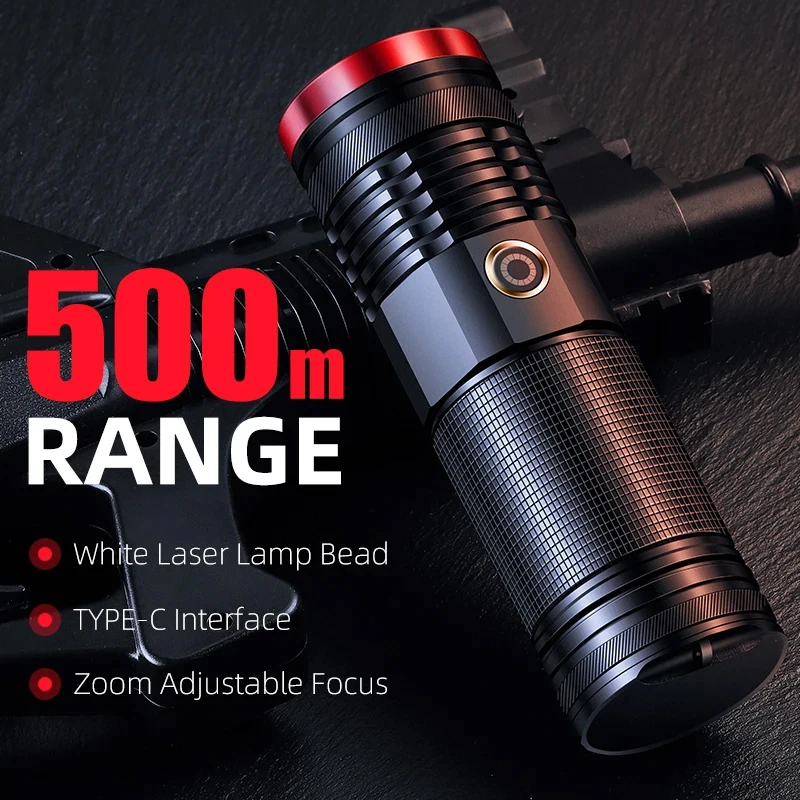 Ultra Powerful Flashlight LED Tactical Flashlights Torch With USB Charging Rechargeable Laser Puissant Light Camping Powerbank