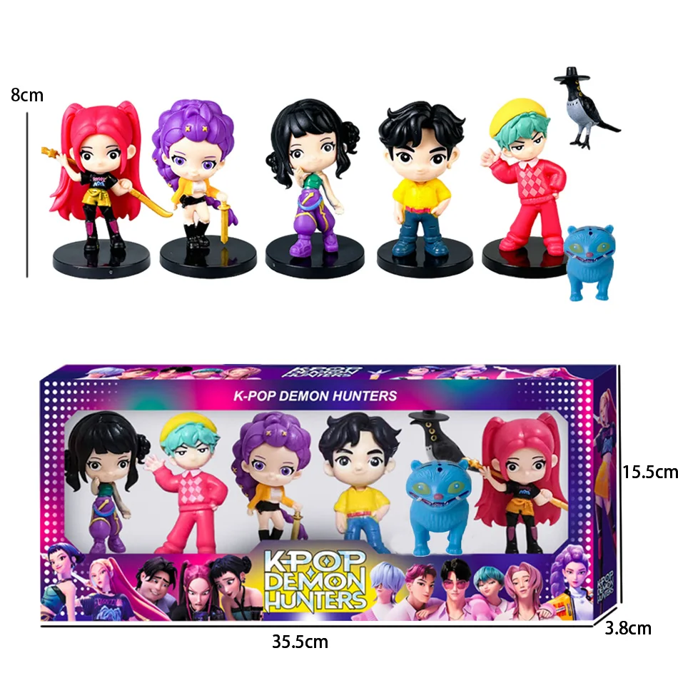 جديد Q-نسخة أنيمي Kpop شيطان الصيادين هنتركس ساجا بويز رومي ميرا زوي ديربي النمر عمل نموذج لجسم دمية لعبة هدية الكريسماس