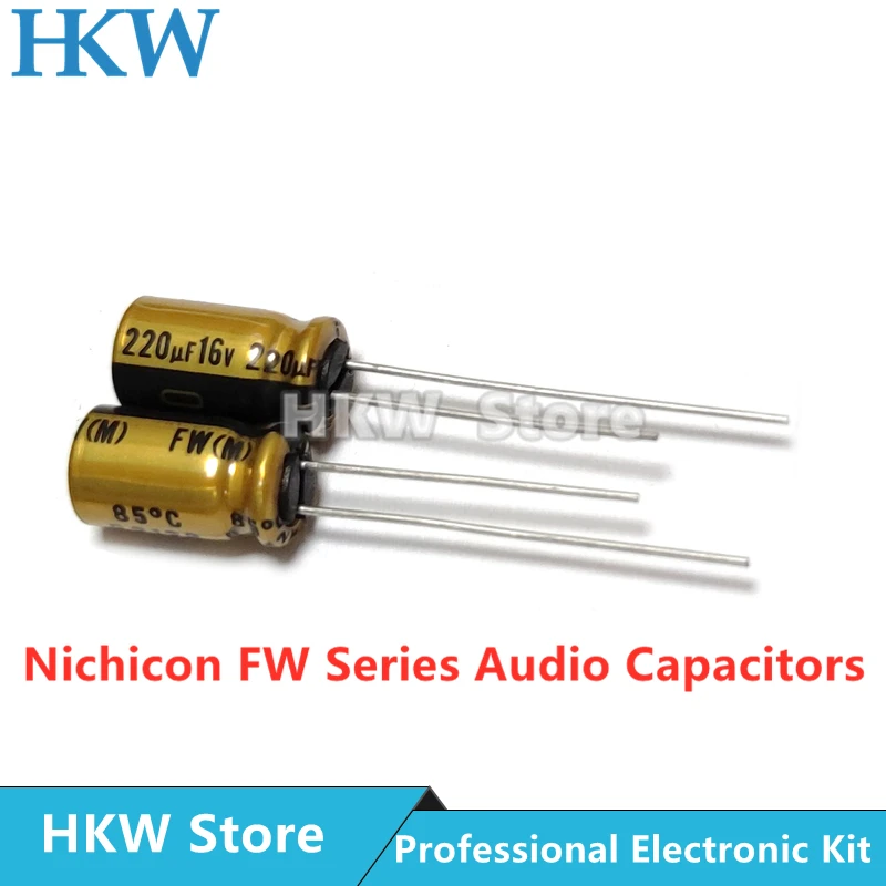 10pcs NICHICON 220UF 16V 6.3X11mm FW Series Electrolytic Capacitors Hi-Fi Audio Capacitor New and Original 16V220UF 6.3*11MM