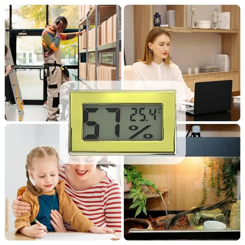 TFORU-Humidor Igrometro Sensore di umidità accurato in metallo Indicatore di temperatura e umidità Indicatore di temperatura digitale portatile