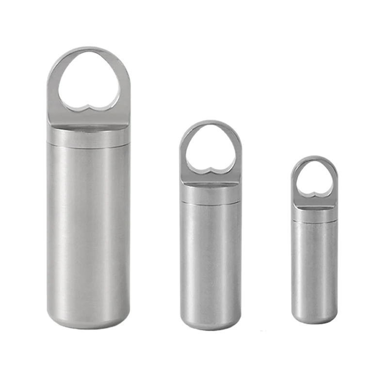 Mini sello impermeable de acero inoxidable 304, contenedor portátil para pastillas, lata sellada, llavero de botellas de almacenamiento