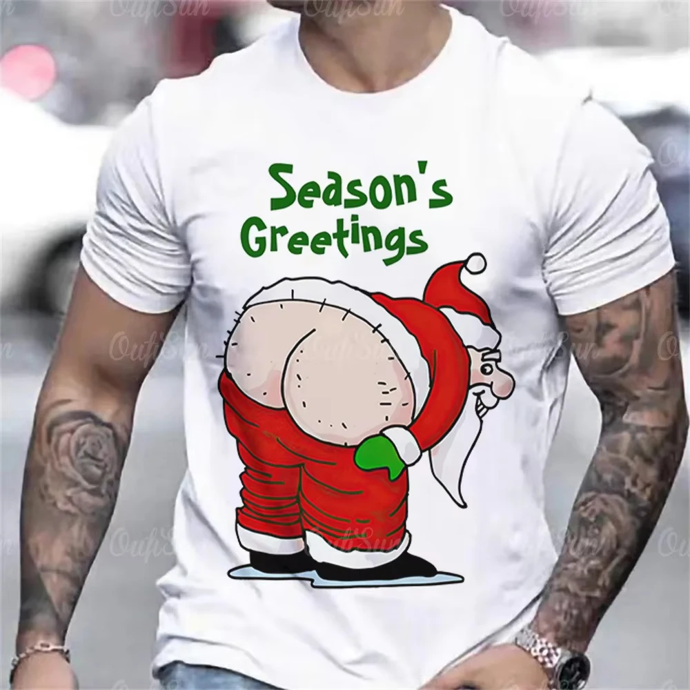 

Hot Sale Men Clothing 3D Printed Christmas Party Wear Men Oversized Short Sleeve For Men Casual Hip Hop T-shirt Men T-Shirt Tops