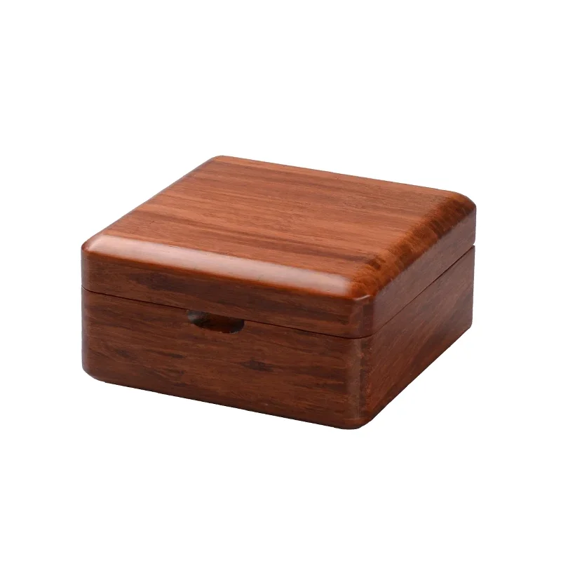 Premium Red Sandalwood Multi-Function Box, Bamboo Ring, Necklace, Bracelet, Dual-Use Cartridge, 12x12x6cm