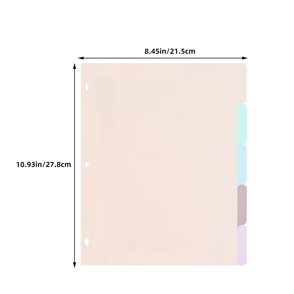 1 conjunto de divisores de fichário a4, abas coloridas multi-seção de plástico fosco para escola, escritório, organização de documentos, inserções de diário