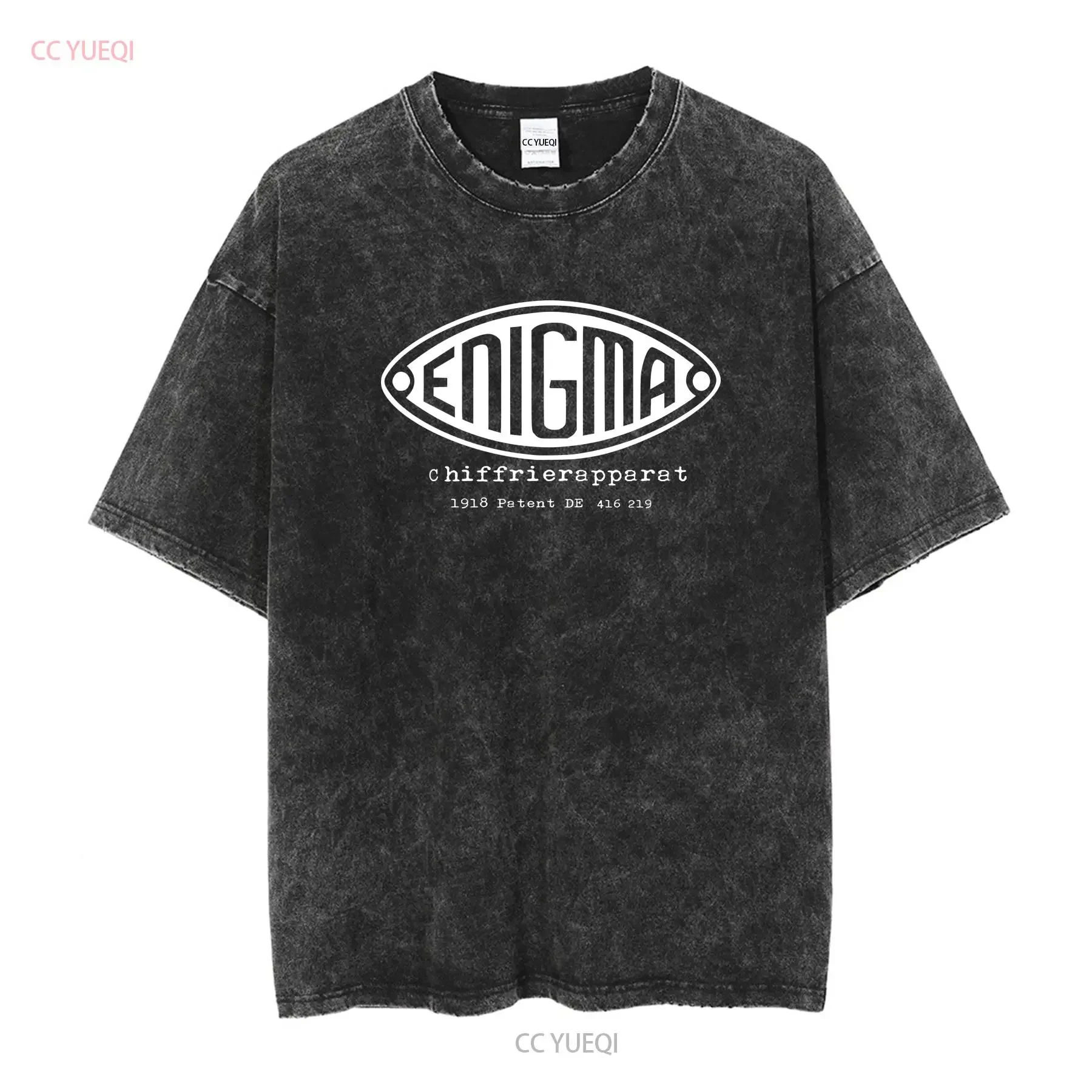Enigma T Shirt OLIV Rotor Key Machine Messaging Submarine Logo vintage Washed Casual Soft homme graphic Top For Everyday Wear