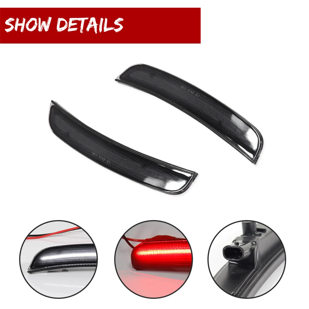 Car Front / Rear Bumper Sidemarker Indicator Lights For Dodge Charger 2015-2021 Fender Side Marker Light Amber / Red / White LED