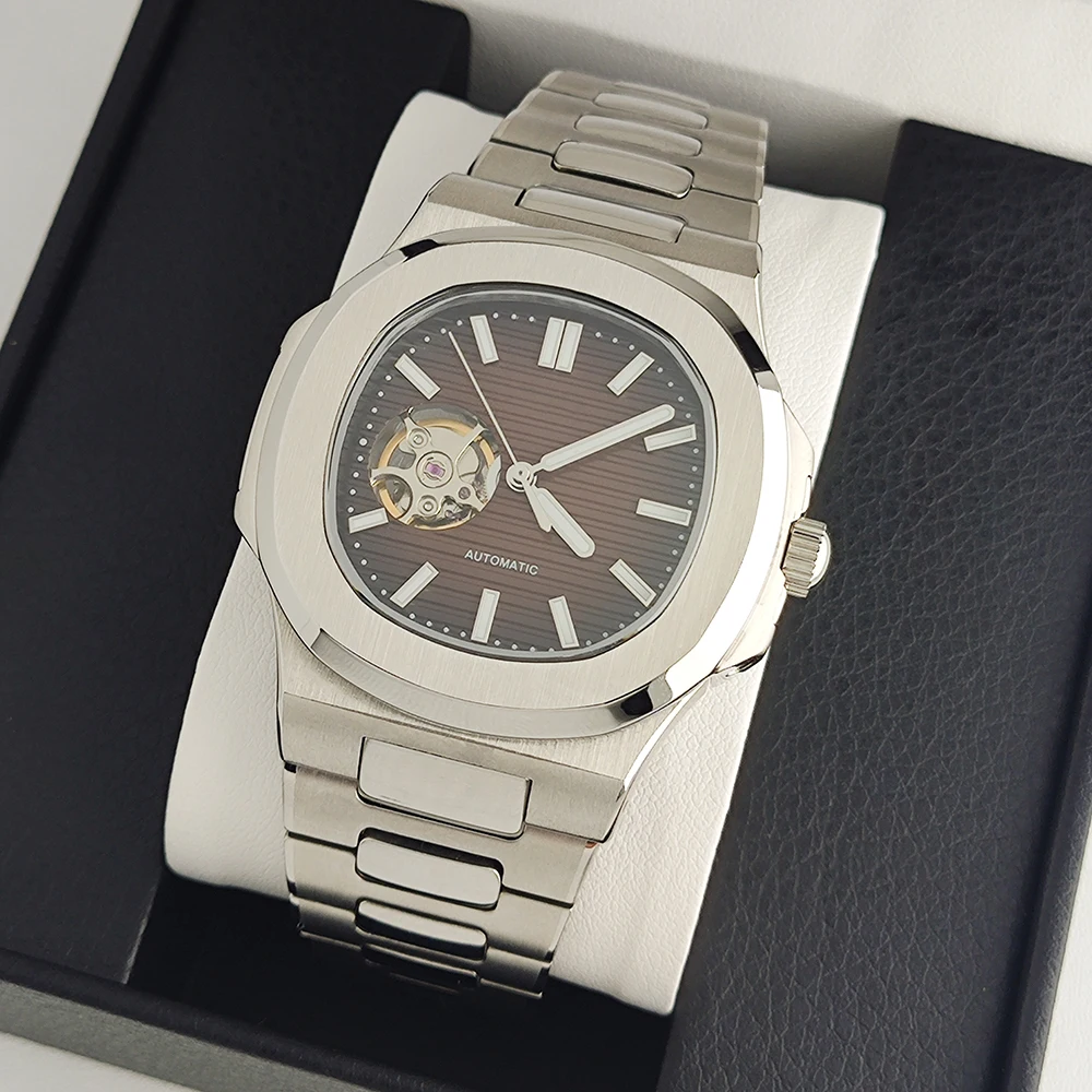 NH38 Movimento Nautilus 39mm Relógio Mecânico Automático Masculino vidro de safira Aço Inoxidável NH38 Relógio de Pulso À Prova D 'Água