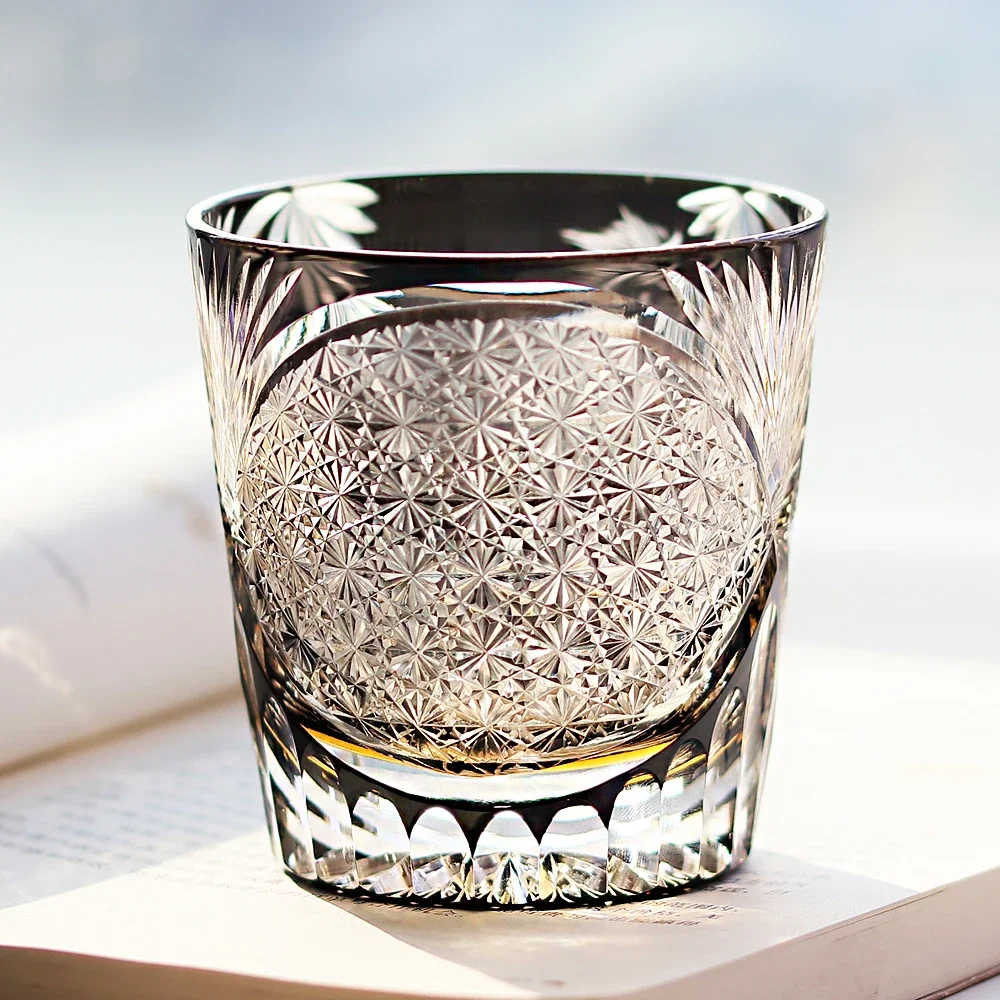 Hand-Carved Year of the Horse Limited Series - Edo Kiriko Art Glass Whiskey Tumbler 320ml Brandy Bourbon Vodka Glass Tumbler