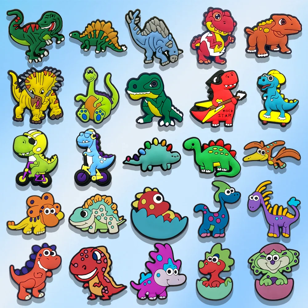 1/25pcs Dinosaur Shoe Charms Pterosaur Stegosaurus  Triceratops Shoe Decorations Pins for Kid Boy Shoe Accessories Ornament Gift