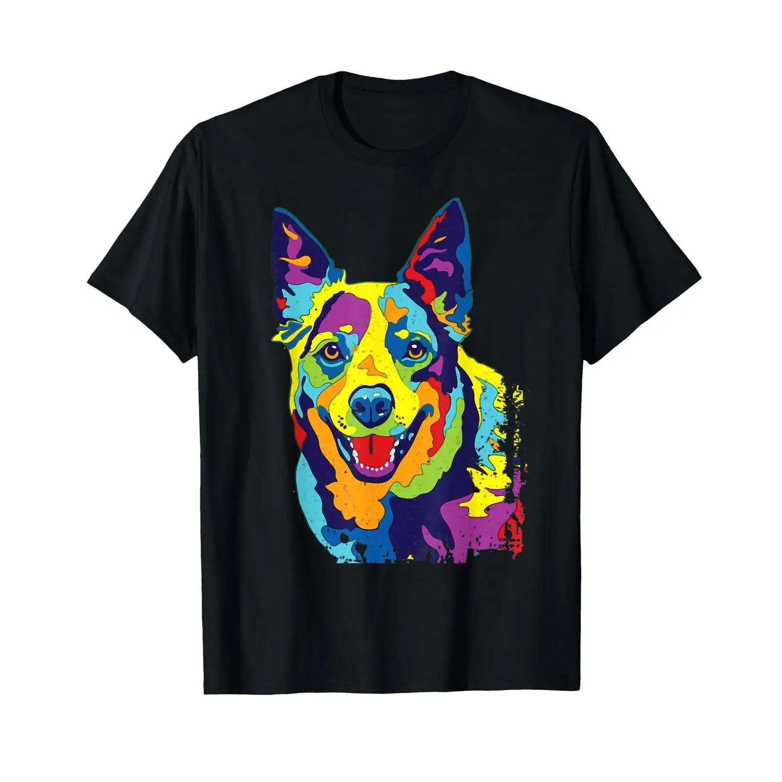 Cattle Dog T Shirt Funny Australian Pop ArT for Girls Kids vintage Washed streetwear Casual homme Soft fashion Stretched