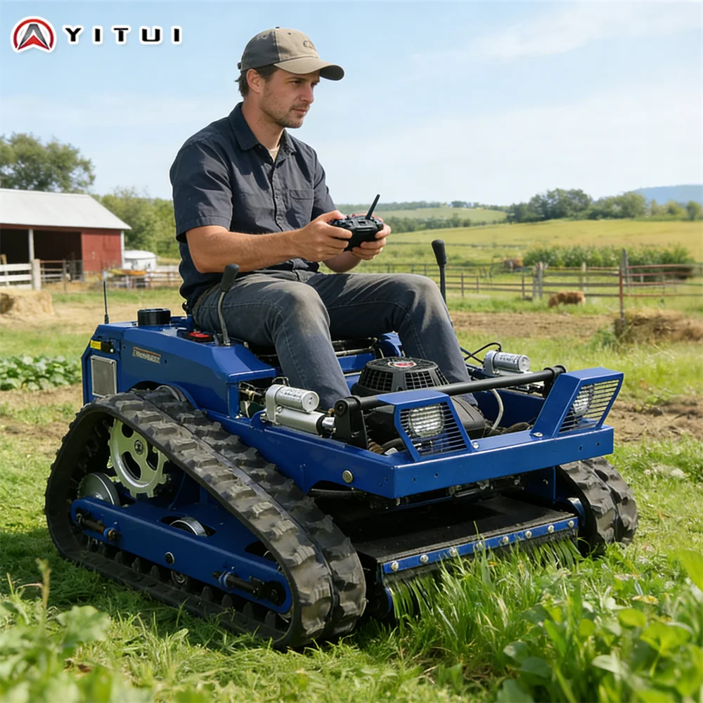 Factory Shipment Of 800 Kg Crawler Lawn Mower Compact Remote Control Type Zero Turn Mower Support Customized