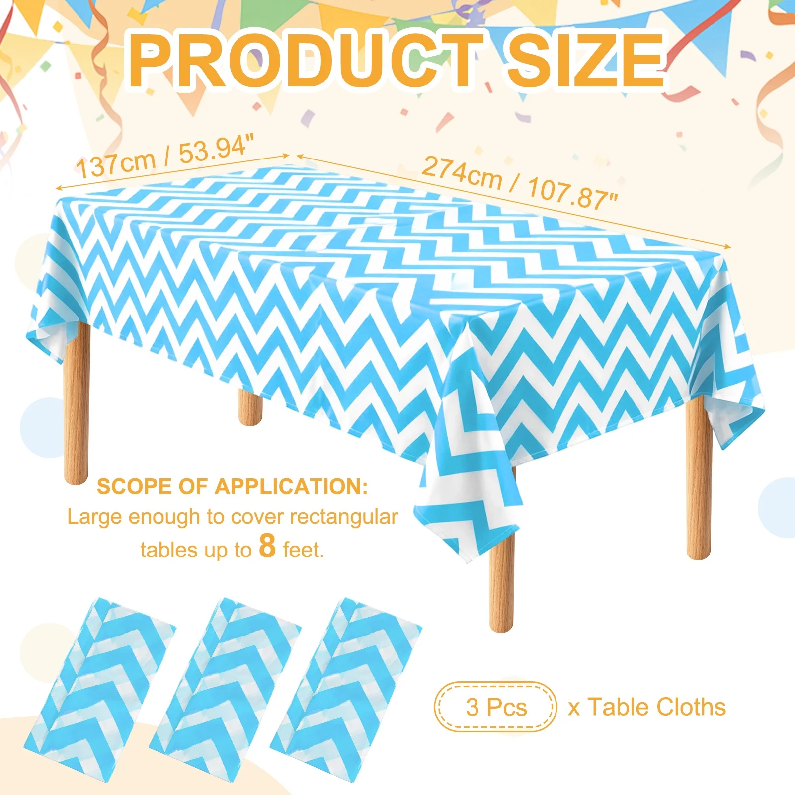 1/3pcs Table Cloths Rectangle Plastic Tablecloth Waterproof Table Cover for Dining Birthday Party Picnic