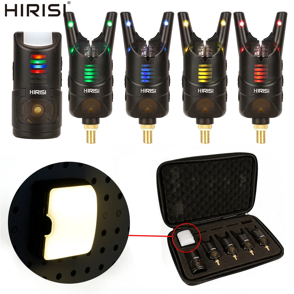 Hirisi S1A-4D Carp Bite Alarm Camping Light Set Adjustable Sensitivity Volume Tone Night Fishing Carp Angling Tools