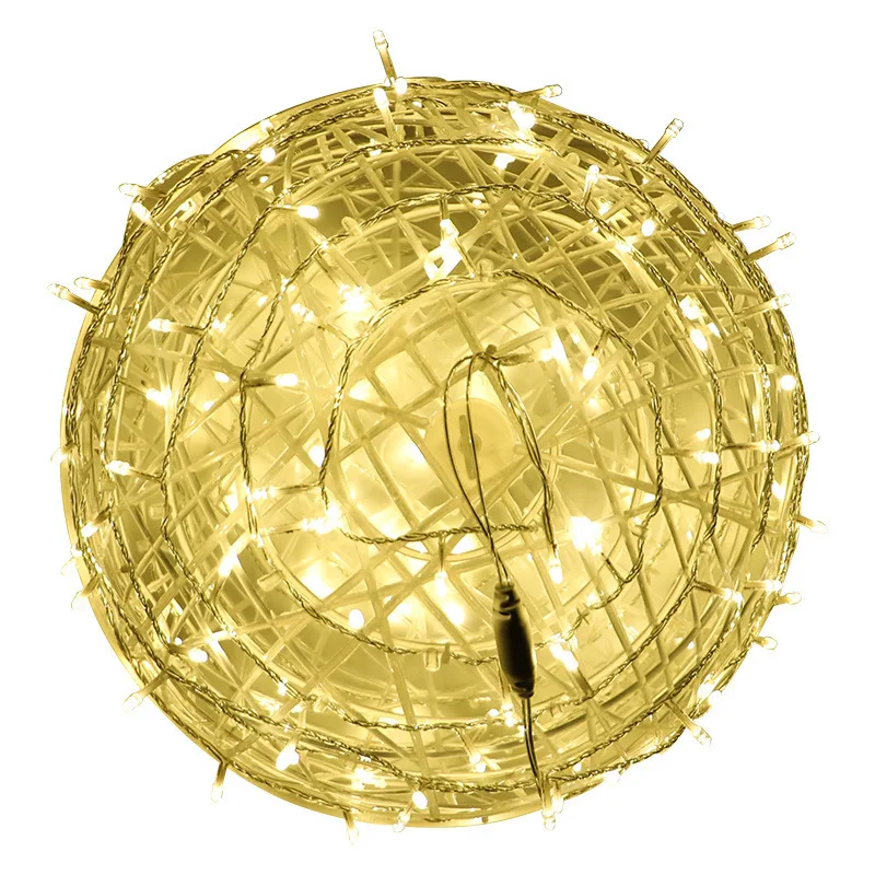 Customize Rattan Ball Light Waterproof Tree Hanging Light Lantern 220V 110V Home landscape holiday lighting Decors