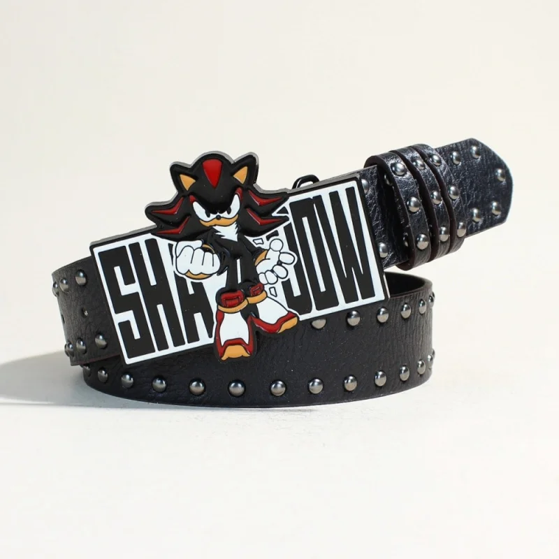 

Y2KBlack street style belt with rivet decoration for women, suitable for a spicy look