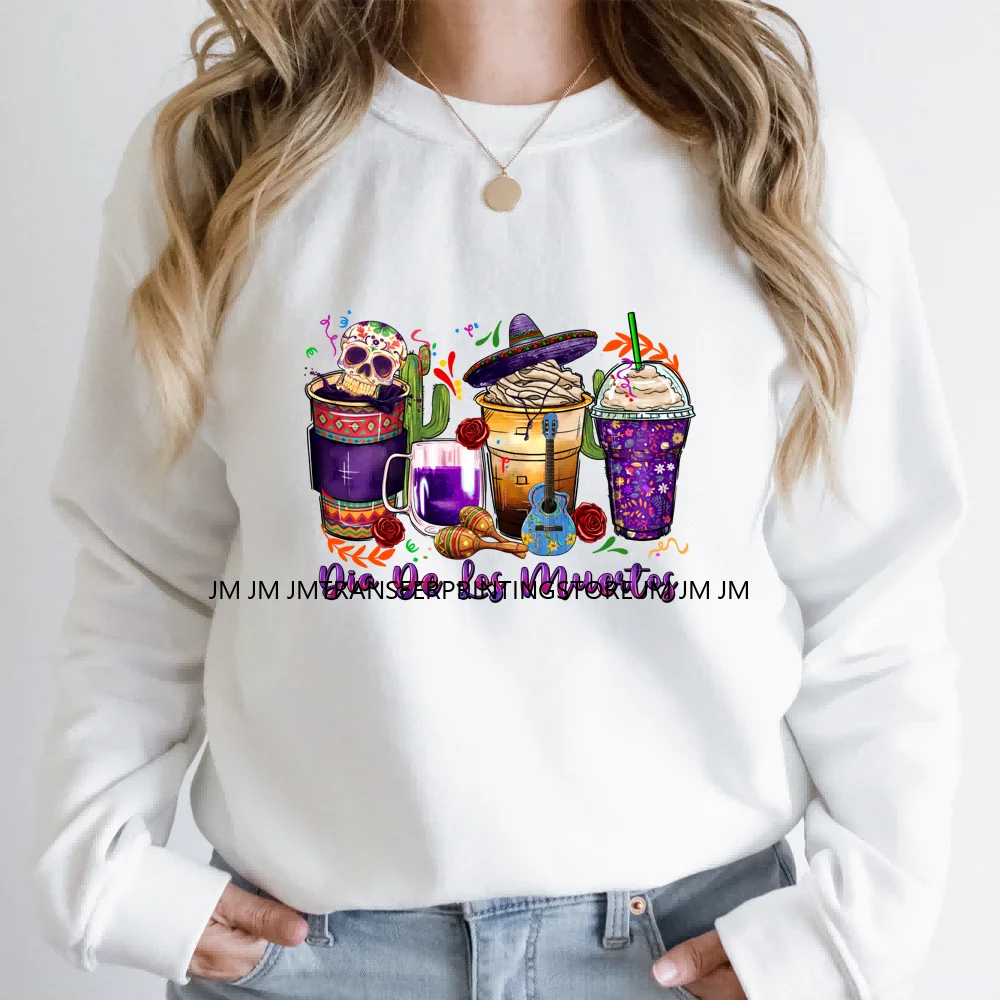 Peace Love Cafecito Cinco De Mayo Printing Decals Mexico Festival Culture Coffee Cup DTF Transfer Ready To Press For Bag Hoodies