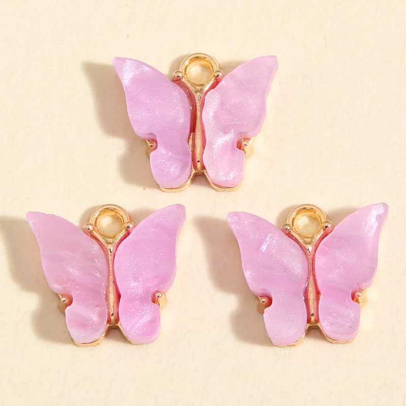 10pcs Lovely Colorful Small Butterfly Charms Animal Enamel Pendant Fit Necklaces Earrings Jewelry Making Handcrafted Accessories