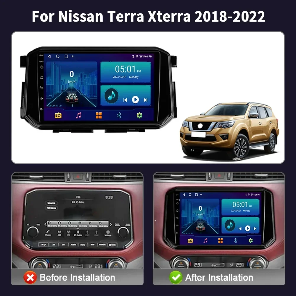 Car Radio For Nissan Terra Xterra 2018-2022 Multimedia Player Navigation Wireless CarPlay Touch Screen Stereo Android Bluetooth