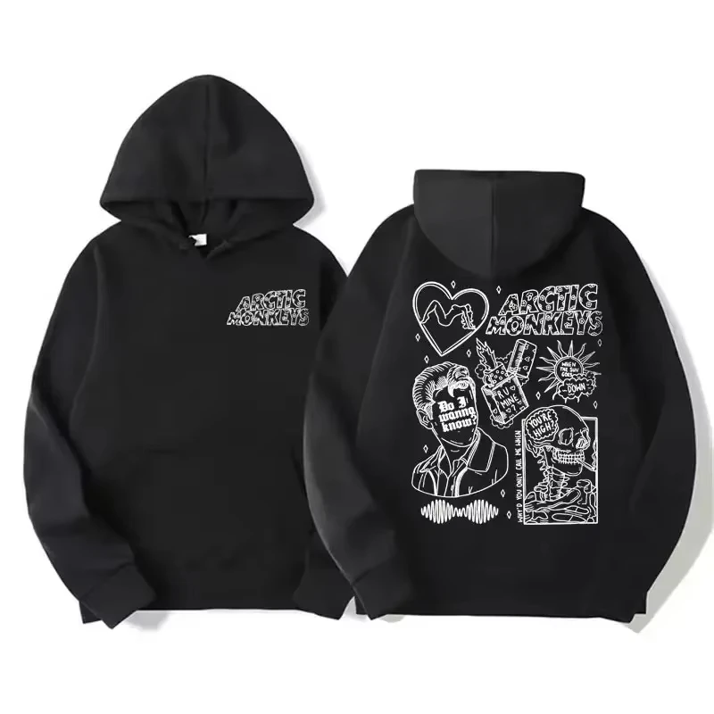 2026 Herren Retro Rock Arctic Monkeys Hoodie - Musikalbum-Muster-Druck Hip-Hop-Stil Übergroßer Vintage-Kapuzenpullover – Detail 20