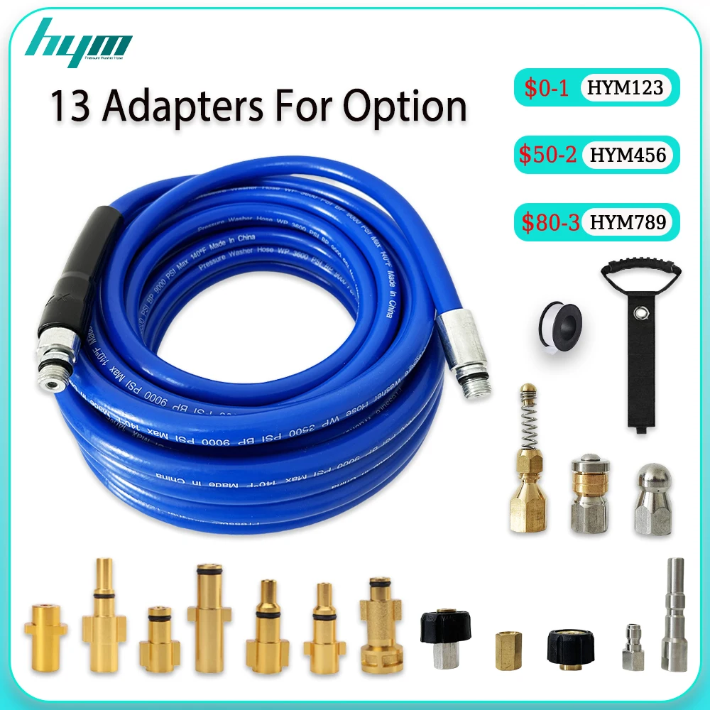 

1~30M Super Flexible Pressure Washer Hose Pipeline Sewage Dredging Jet Hose Sewer Drain Jetting Kit Pipe Compressive rebound