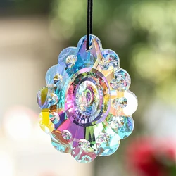 63mm AB colore pavone cristallo prisma ciondolo Suncatcher lampadario parti della lampada in vetro finestra da giardino arcobaleno Maker Hanging Decor