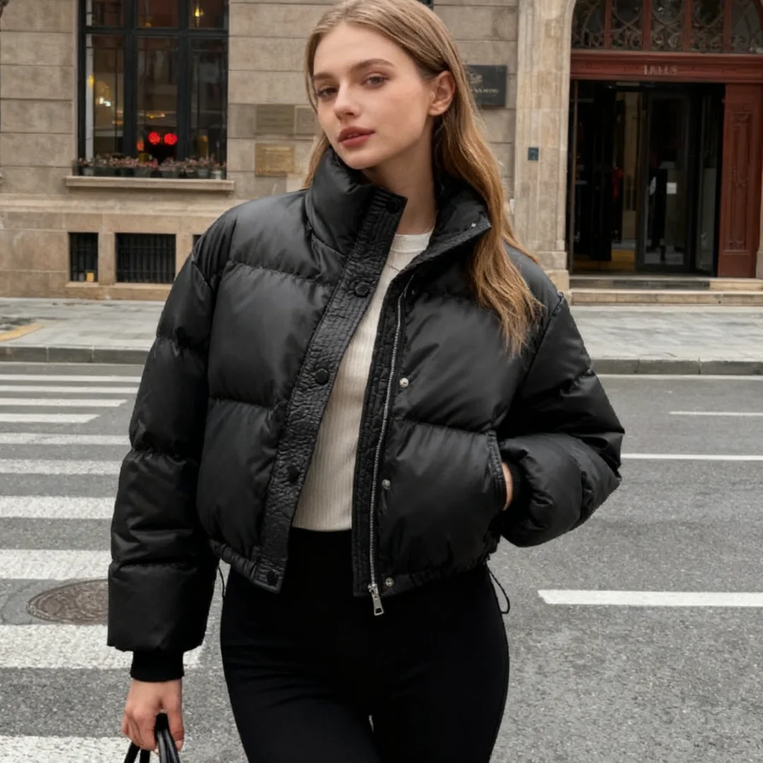 Parka feminina manga longa gola parkas sólido emendado zíper coberto botão jaqueta cardigan casacos outerwear high street