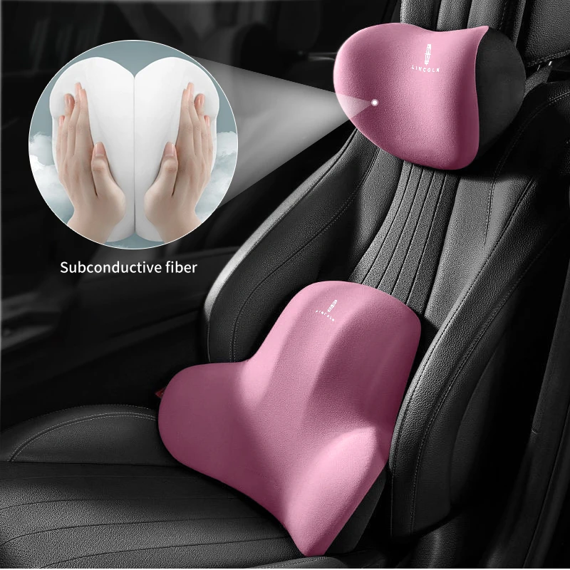 Car Headrest Back Cushion Car Neck Headrest Foam Lumbar Support For Lincoln MKZ MKX Aviator Navigator Continental Corsair MKC