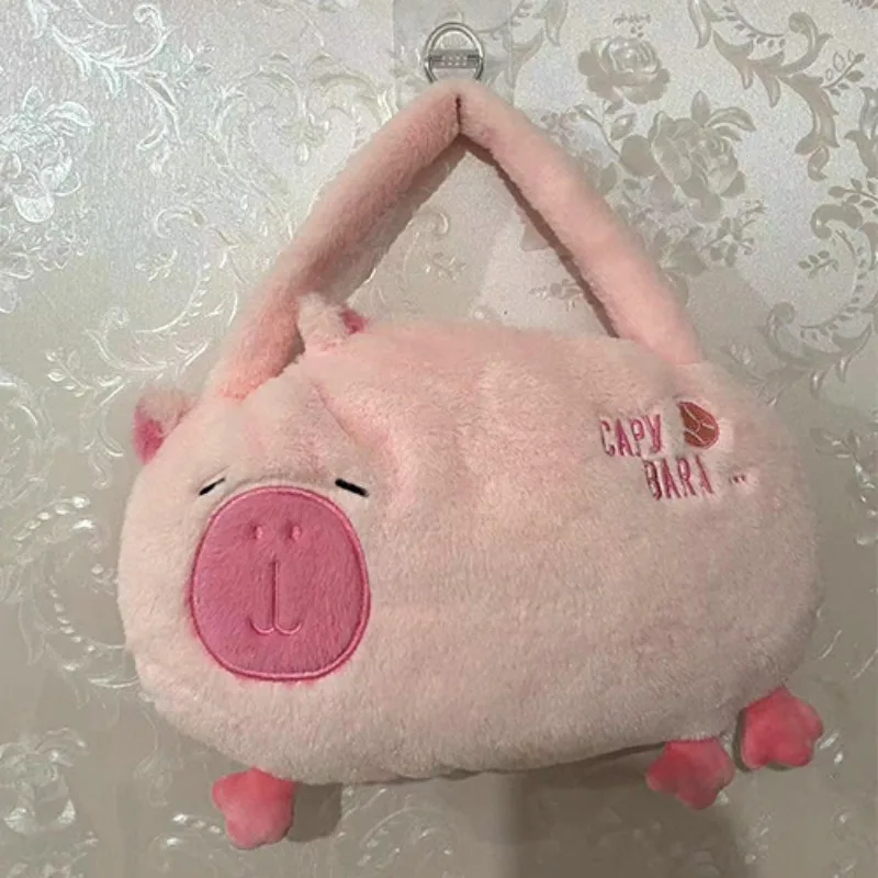 Kawaii Sewed Plush Capybara Toy Cute Stuffed Animal Backpack Damska torba na ramię Mały portfel na rękę Pluszowy plecak dla dzieci