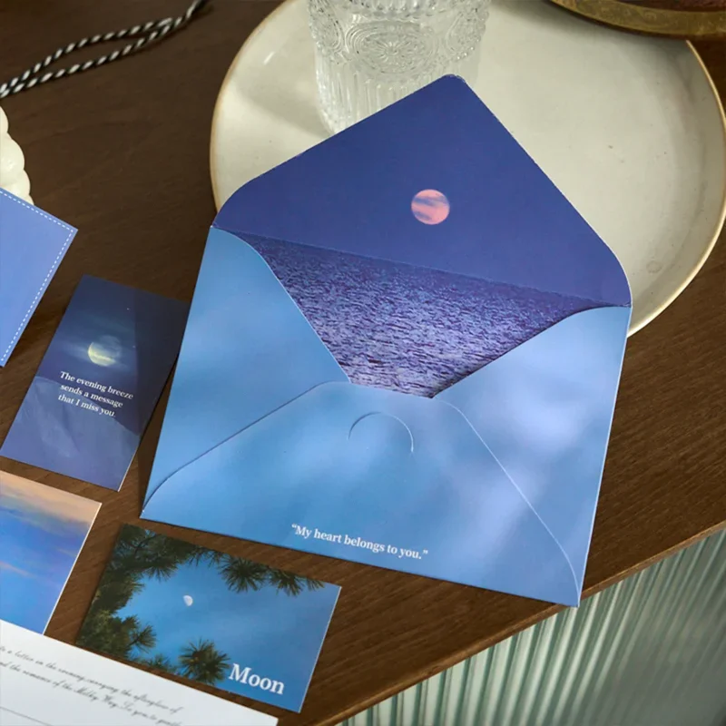 

Wind Moon Letter Paper Set Creative Ins Landscape Stationery Paper Envelopes for Journal Aesthetic Writing Gift for Students