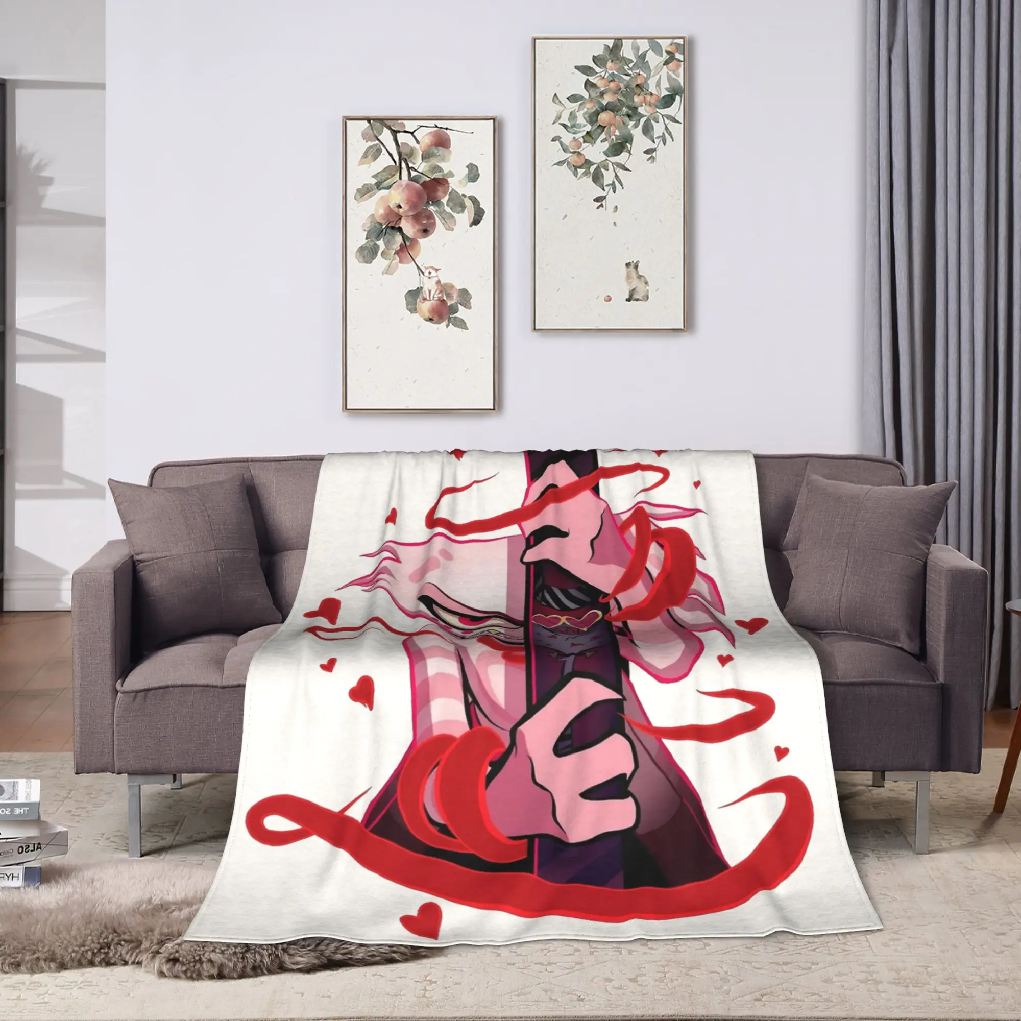 Angel Dust Hazbins Hotels Blanket Fleece Autumn/Winter   Multifunction Warm Throw Blankets for Bed Office Bedding Throws