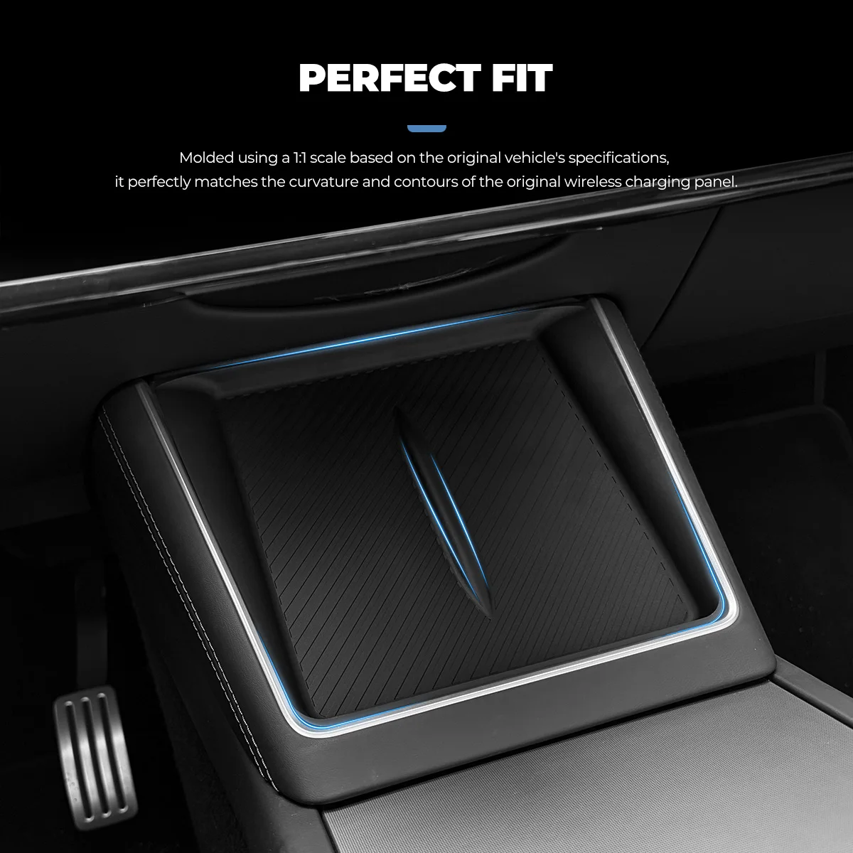 Futhope Kabelloses Lade-Silikonpad für Tesla Model Y Juniper Model YL Staubdichter Schutz Auto-Dekoration – Detail 3