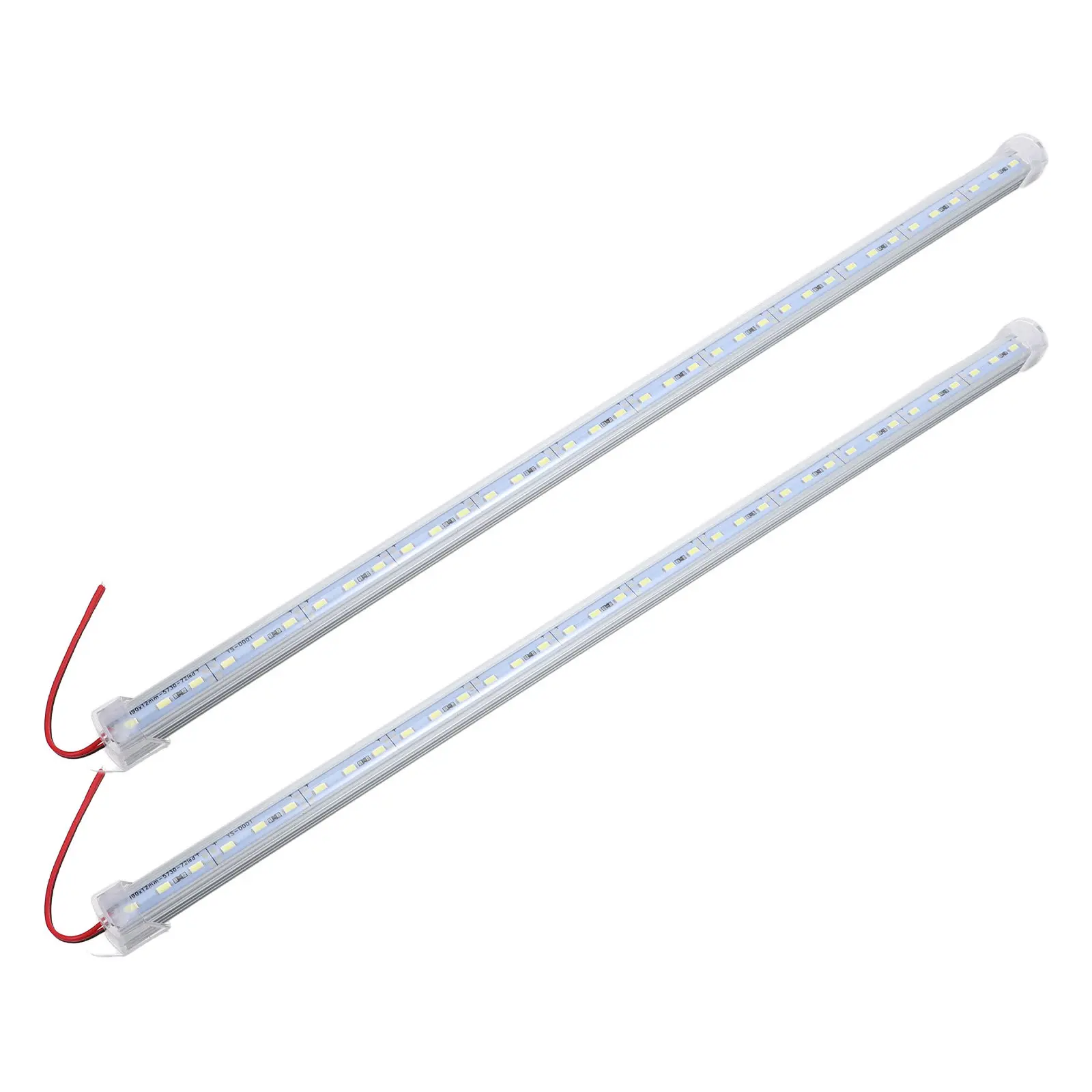 LED Light Strip 2 Pack 50cm 12V White 6000K 36 SMD 5630 IP65 Aluminum Housing for Car Home Decor