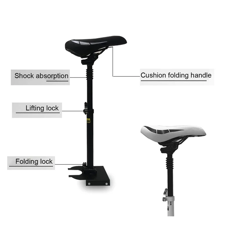 Electric Scooter Seat Adjustable Saddle Set Shockproof Bike Seat Cushion Can Be Raised Lowered For Xiaomi M365/Pro Parts Black