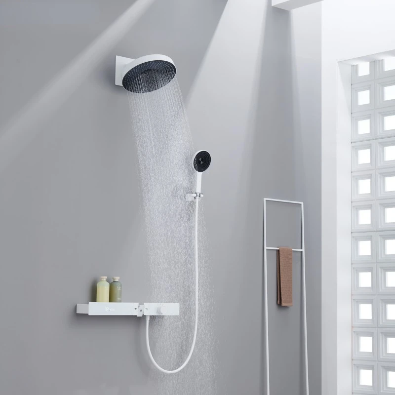 

Thermostatic digital display shower set Big rainfall shower mixer faucet Bathtub stand shower kit Luxury shower constant shower